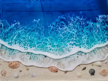 Load image into Gallery viewer, Ocean Wave Acrylic Tray with Silver Handles