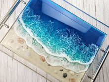 Load image into Gallery viewer, Ocean Wave Acrylic Tray with Silver Handles