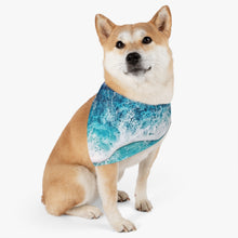 Load image into Gallery viewer, Blue Wave Pet Bandana Collar