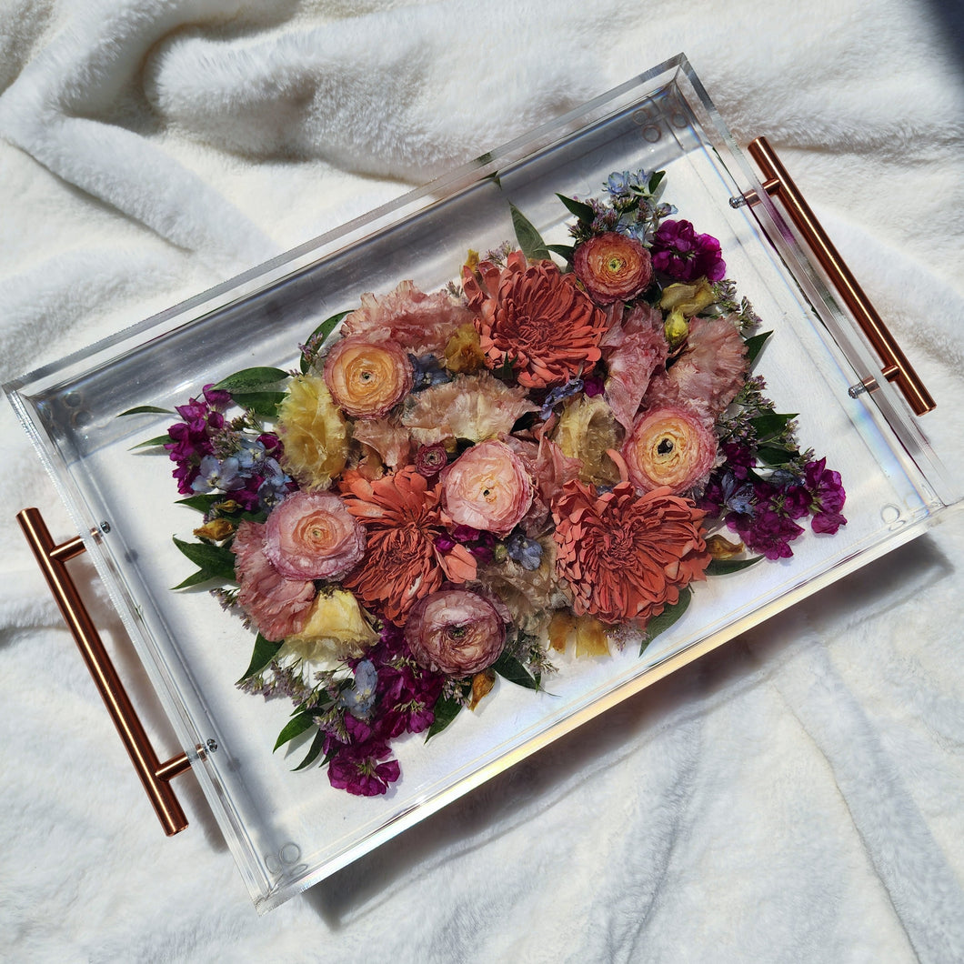 Reserved for Payton - Custom Floral Preservation Tray 12x16