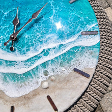 Load image into Gallery viewer, Rose Gold Accent Beach Clock
