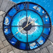 Load image into Gallery viewer, Deep Blue Island Clock - Ready to Ship

