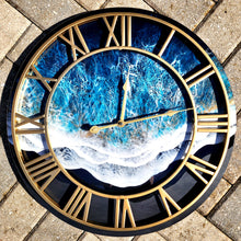 Load image into Gallery viewer, Dark Golden Wave 20&quot; Clock
