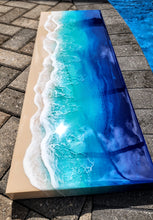 Load image into Gallery viewer, Watercolor Waves Wall Art 12x36
