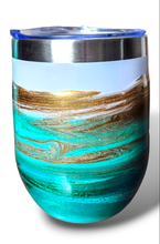 Load image into Gallery viewer, 12oz. Green &amp; Gold Tumbler - White Base

