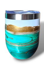Load image into Gallery viewer, 12oz. Green &amp; Gold Tumbler - White Base
