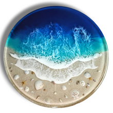 Load image into Gallery viewer, Tranquil Blue Gulf Coast Beach Lazy Susan
