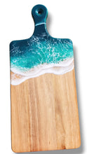 Load image into Gallery viewer, Turquoise Ocean Wave Serving Board with Handle
