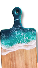 Load image into Gallery viewer, Turquoise Ocean Wave Serving Board with Handle
