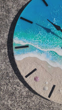 Load and play video in Gallery viewer, Bioluminescent Tropical Beach Clock 16" (Glow/UV Reactive)
