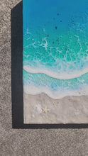 Load and play video in Gallery viewer, 10"x10" Bioluminescent Beach Wall Art (Glow/UV Reactive)
