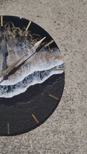 Load and play video in Gallery viewer, Black and Gold Wave Clock 20"

