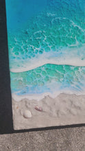 Load and play video in Gallery viewer, 10"x10" Bioluminescent Beach Wall Art (Glow/UV Reactive)
