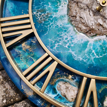 Load image into Gallery viewer, Turquoise Luxe Island 20&quot; Clock
