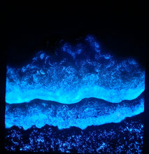 Load image into Gallery viewer, 10"x10" Bioluminescent Beach Wall Art (Glow/UV Reactive)
