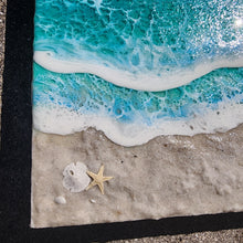 Load image into Gallery viewer, 10"x10" Bioluminescent Beach Wall Art (Glow/UV Reactive)
