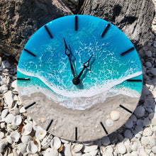 Load image into Gallery viewer, Tropical Wave 12" Clock (black ticks)
