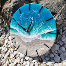 Load image into Gallery viewer, Tropical Wave 12" Clock (black ticks)
