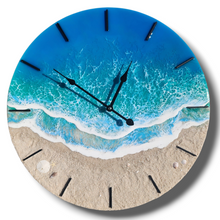 Load image into Gallery viewer, Bioluminescent Tropical Beach Clock 20" (Glow/UV Reactive)
