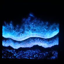Load image into Gallery viewer, 10"x10" Bioluminescent Beach Wall Art (Glow/UV Reactive)
