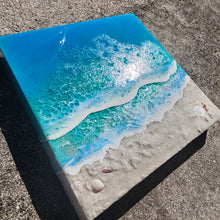 Load image into Gallery viewer, 10"x10" Bioluminescent Beach Wall Art (Glow/UV Reactive)
