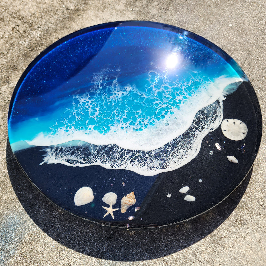 Black Beach Wave Lazy Susan