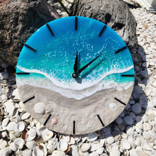 Load image into Gallery viewer, Tropical Wave 12" Clock (black ticks)
