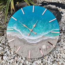 Load image into Gallery viewer, Tropical Wave 20" Clock (pink ticks)
