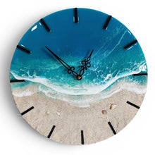 Load image into Gallery viewer, Tropical Wave 12" Clock (black ticks)
