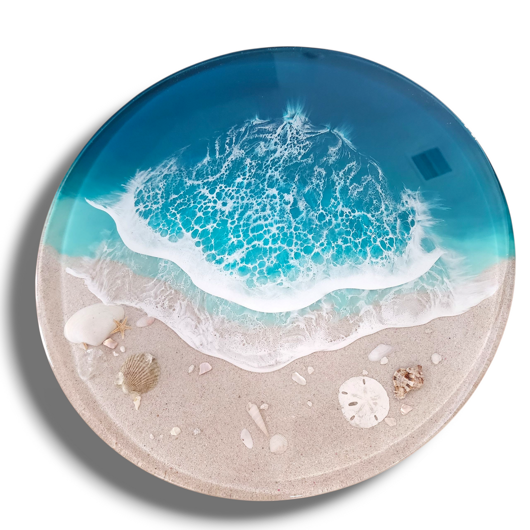 Teal Wave Lazy Susan