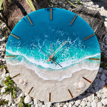 Load image into Gallery viewer, Green Wave 16" Clock
