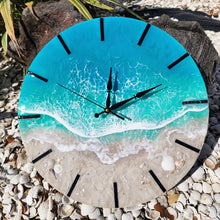 Load image into Gallery viewer, Tropical Wave 16" Clock (black ticks)
