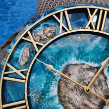 Load image into Gallery viewer, Turquoise Luxe Island 20&quot; Clock
