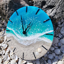 Load image into Gallery viewer, Tropical Wave 12" Clock (black ticks)
