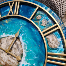 Load image into Gallery viewer, Turquoise Luxe Island 20&quot; Clock
