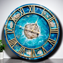 Load image into Gallery viewer, Turquoise Luxe Island 20&quot; Clock
