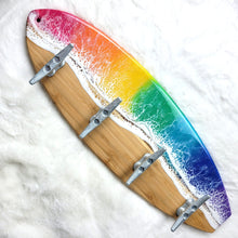 Load image into Gallery viewer, Rainbow Surfboard Towel Rack
