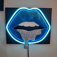 Load image into Gallery viewer, Blue Lips - Neon Light - Ready to Ship

