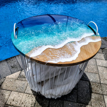 Load image into Gallery viewer, Ocean Wave Storage Basket Table
