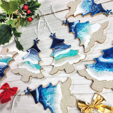 Load image into Gallery viewer, Christmas Tree Wave Ornaments - Blues
