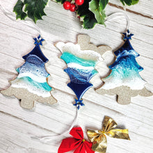 Load image into Gallery viewer, Christmas Tree Wave Ornaments - Blues
